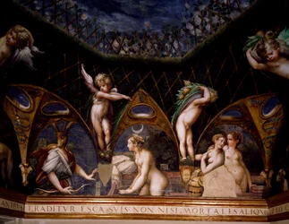 Diana Turning Actaeon into Stag, scene from Myth of Diana and Actaeon