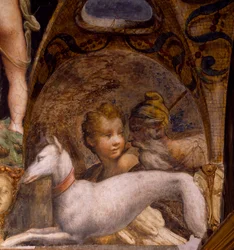 Dog and hunter, from Myth of Diana and Actaeon