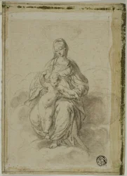 Virgin and Child Seated on Clouds