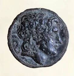 Coin with the effigy of Mithridates I (171 BC - 139 BC), King of the Parthians