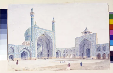 View of the interior of the courtyard of the Great Mosque of Isfahan