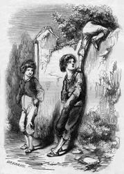 Polyte and Zozo Stealing Plums