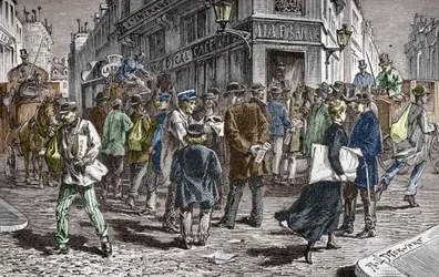 View of the Rue du Croissant in Paris, Seat of Many Newspapers