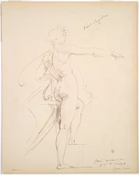 Study of Apollo for Marsyas (recto), Face in Profile (verso), late 1860s
