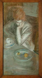 Seated Woman, Leaning on a Table