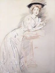 Portrait of Miss Taylor Leaning on a Table