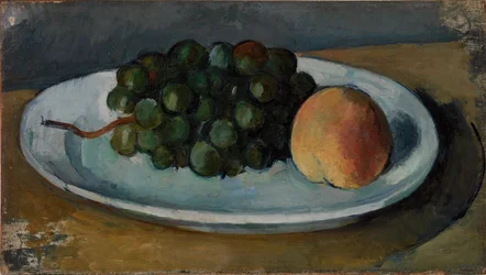 Grapes and Peach on a Plate