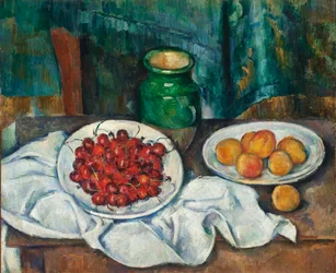 Still Life With Cherries And Peaches
