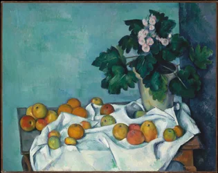 Still Life with Apples and a Pot of Primroses