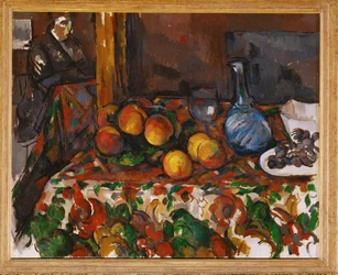 Still Life with Peaches, Carafe and Figure