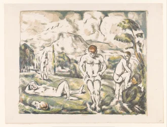 Bathing Men in a Hilly Landscape