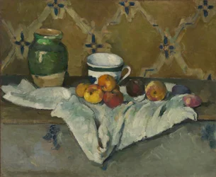 Still Life with Jar, Cup, and Apples, ca. 1877