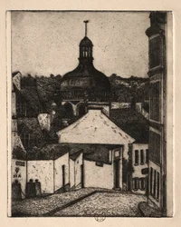 Six Etchings: Notre Dame Street, Pontoise