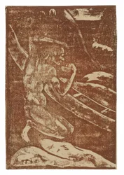 A Fisherman Drinking Beside His Canoe