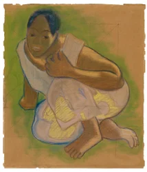 Crouching Tahitian Woman (related to the painting 