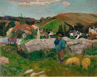 Peasants, Pigs, and a Village Under Clear Sky