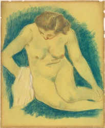 Seated Nude Seen from Above