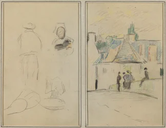 Two Breton Figures; Bridge at Pont-Aven
