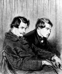 Goncourt Brothers - Edmond de Goncourt (1822-1886) and Jules de Goncourt (1830-1870) in a Box at the Theatre