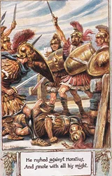 He Rushed Against Horatius and Smote Him with All His Might, illustration from 