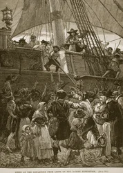 Scene at the Departure from Leith of the Darien Expedition, Illustration from 
