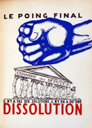 Dissolution of the Chamber of Deputies - nationalist cartoon by Paul Iribe, in 