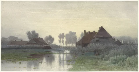 Farmhouses in Morning Mist. 1838-1903