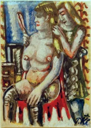Nude Combing Hair