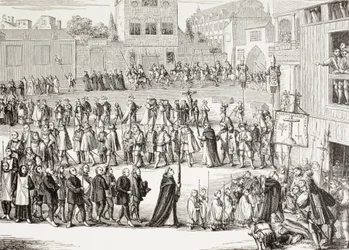 An Auto-Da-Fe, or Act of Faith, Procession in Spain (after a 15th century engraving)