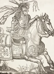 Godfrey of Bouillon, Medieval Frankish Knight (after a 15th century woodcut)