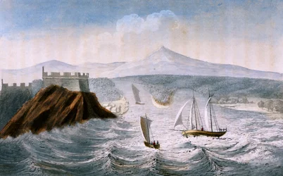 Arrival at Chagres, engraving by Paul Legrand, Colombia