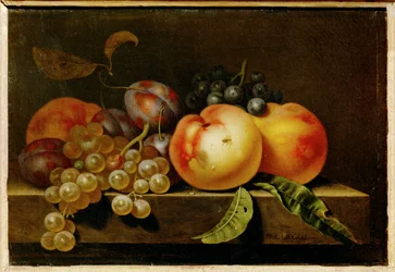 Peaches, prunes and grapes