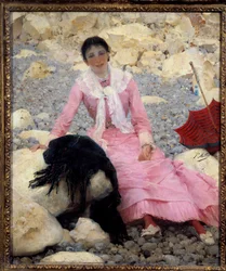 Portrait of Fernande Mathey on the Beach