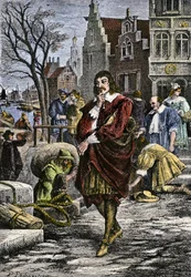 Rene Descartes Walking Through the Streets of Amsterdam
