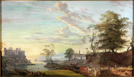 Landscape with Castle on a Bay, about 1769-1795