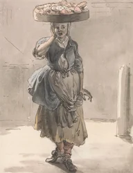 London Cries: A Girl with a Basket on Her Head (