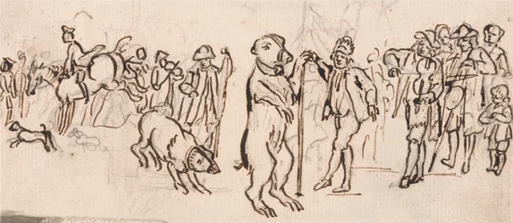 Musicians and a Performing Bear