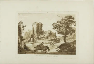The Entrance to Chepstow Castle, plate three from Twelve Views in Wales