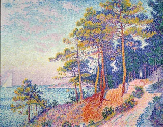 Saint-Tropez, the Customs Trail. Painting by Paul Signac (1863-1935), 1905. Sun. 0.72 x 0.92 m. Grenoble, Musée des Beaux-Arts.