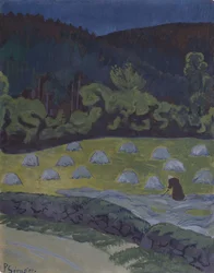 Haymaking by Moonlight