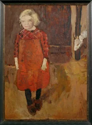 Girl, Standing in Front of a Goat-Sty