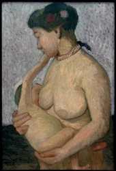 Mother with Child at the Breast, Half Nude