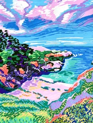 Pink Clouds Coastal View