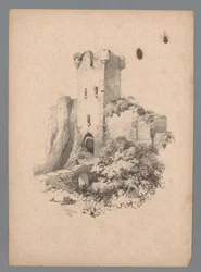 View of a Ruin of a Tower with Gate
