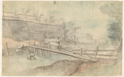A Tree Trunk as a Bridge over a River