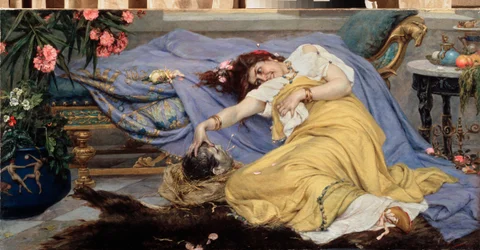 Fulvia (Fulvie Flacca Bambula, 77-40 BC) with the Head of Cicero (Marcus Tullius Cicero)