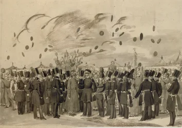 Grand Duke Mikhail Pavlovich Visiting the Camp of the Life-Guard Finland Regiment on July 8, 1837