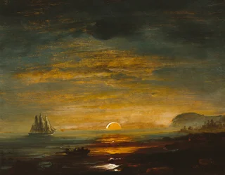 Coast Landscape with Sunset