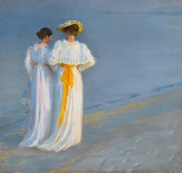 Anna Ancher and Marie Krøyer on the Beach at Skagen