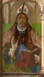 Ambrose of Milan (circa 340-397), Saint Ambrose, Archbishop of Milan, 1450-1503, 117 x 65, circa 1473-1475, Galleria nazionale delle Marche, Urbino